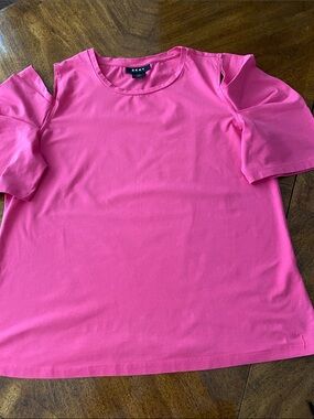 DKNY Bright Pink Cold-Shoulder Top